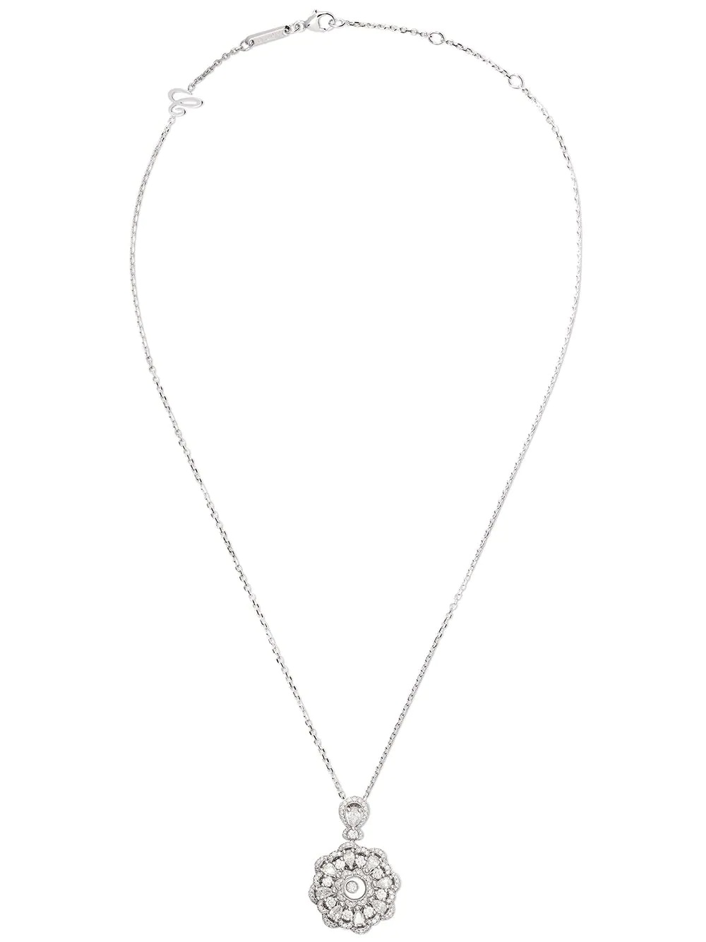 18kt white gold Happy Diamonds pendant necklace - 1