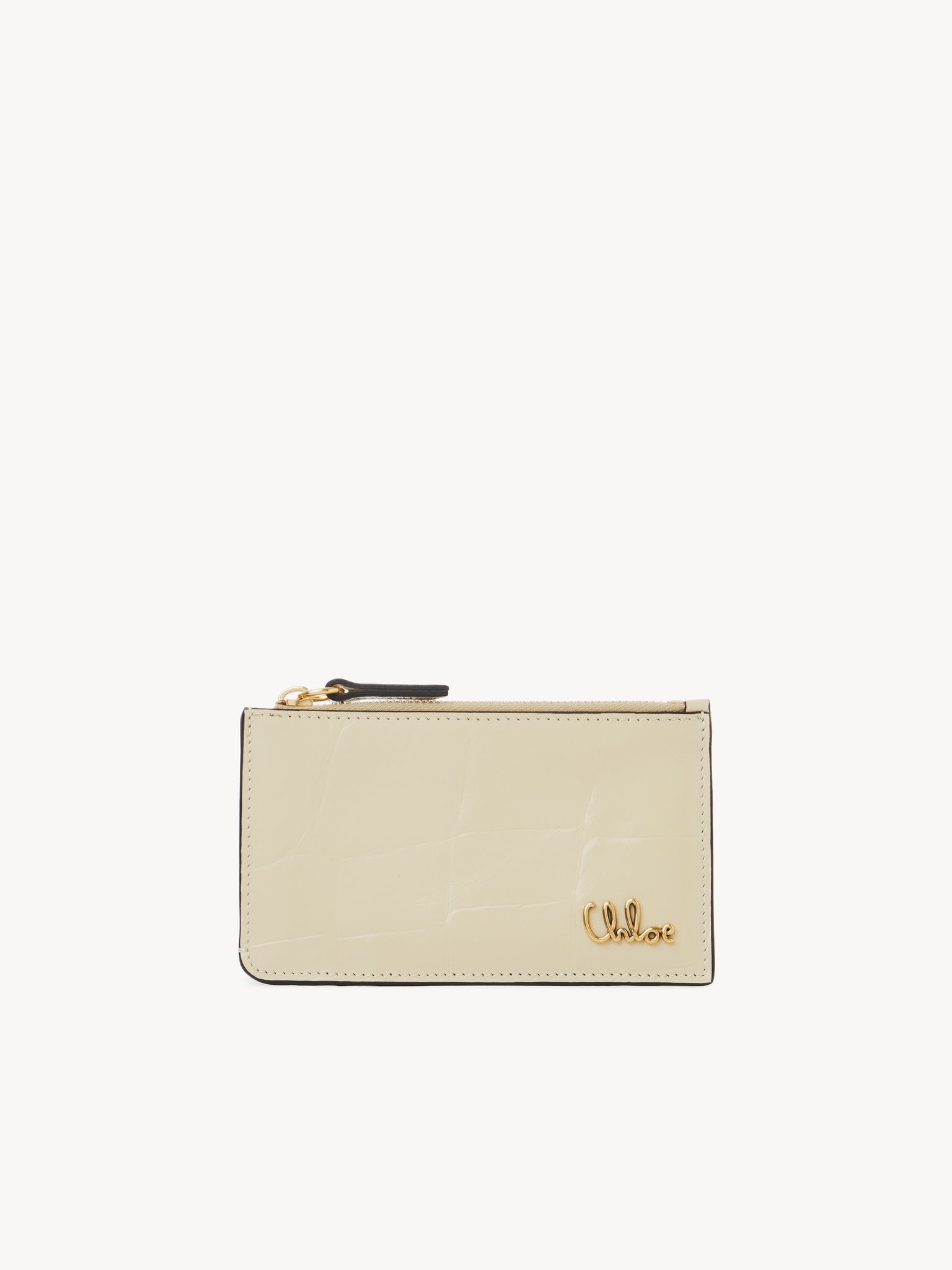 SMALL CHLOÉ ICONIC PURSE WITH CARD SLOTS IN CROCO-EFFECT LEATHER - 1