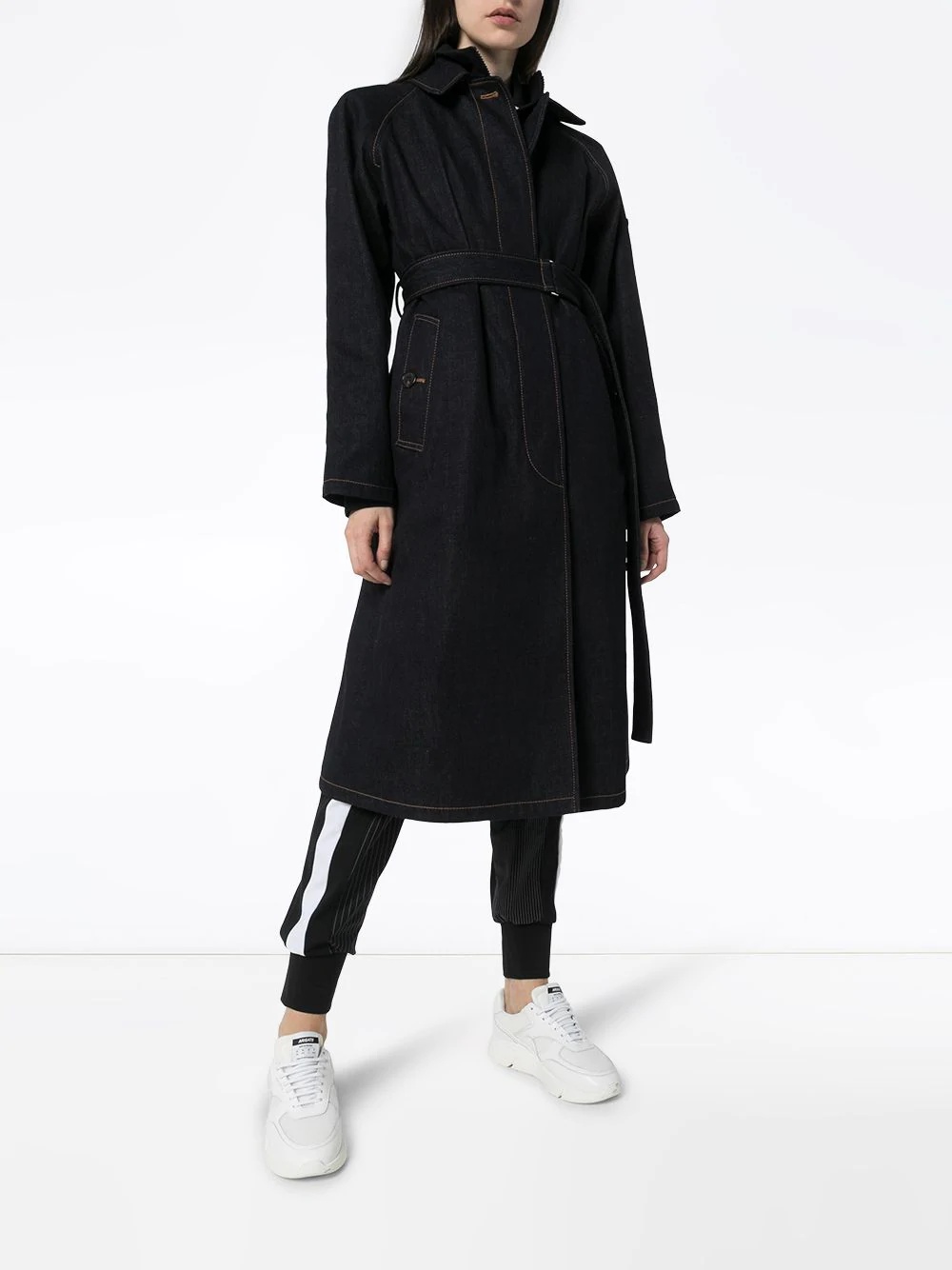 Pistache denim trench coat - 3