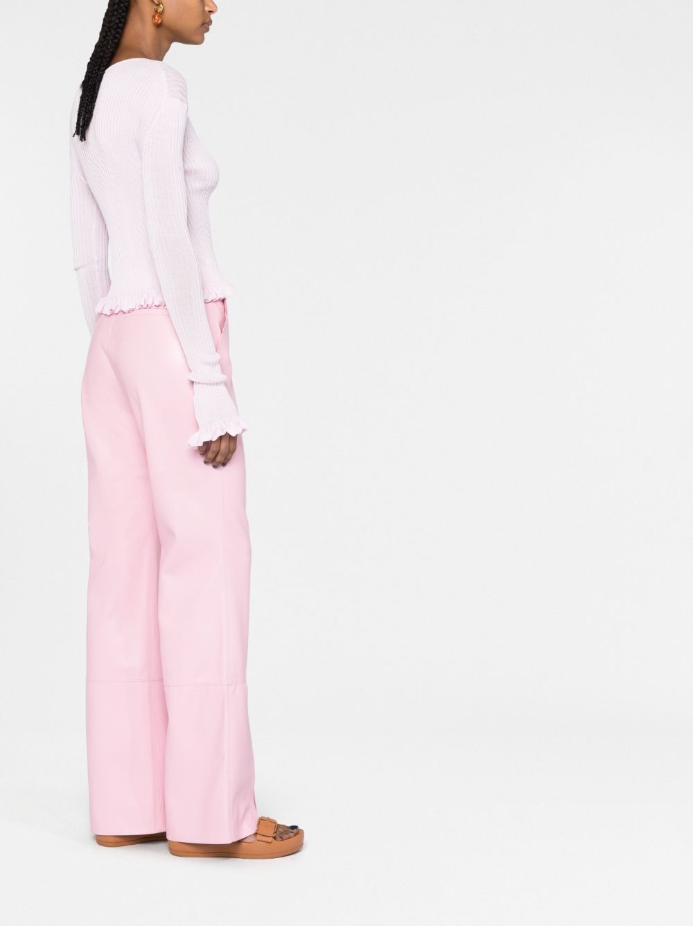 split-hem flared trousers - 6