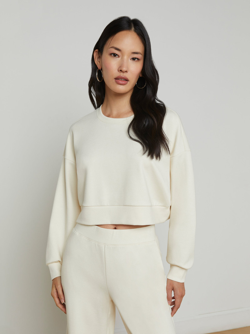 L'AGENCE Luvia Cropped Sweatshirt outlook