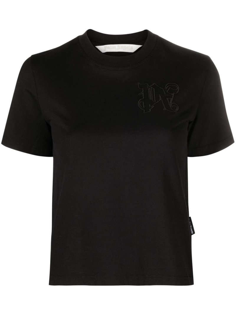 logo-embroidered cotton T-shirt 1
