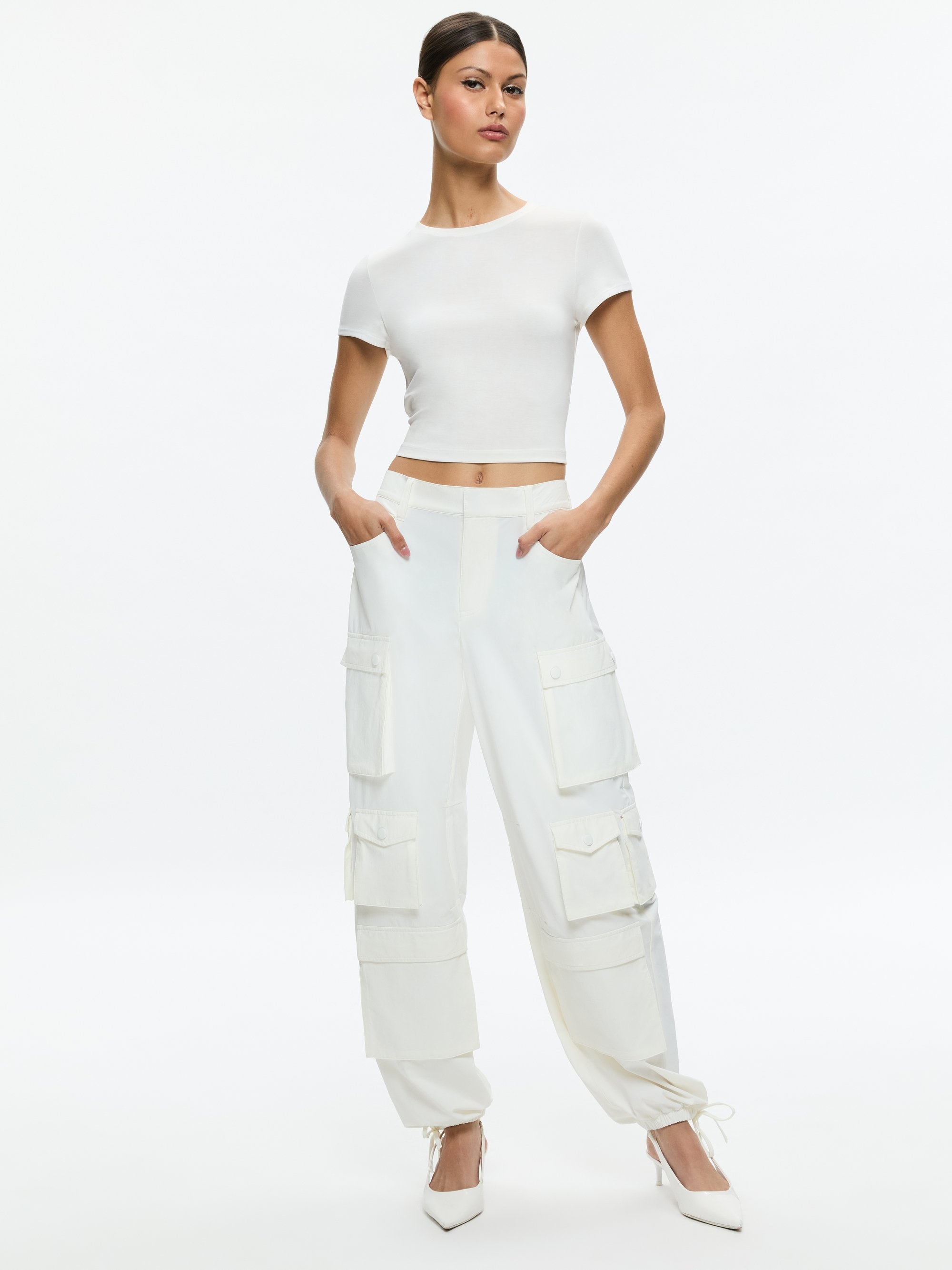 OLYMPIA HIGH RISE ANKLE TIE CARGO PANTS - 2