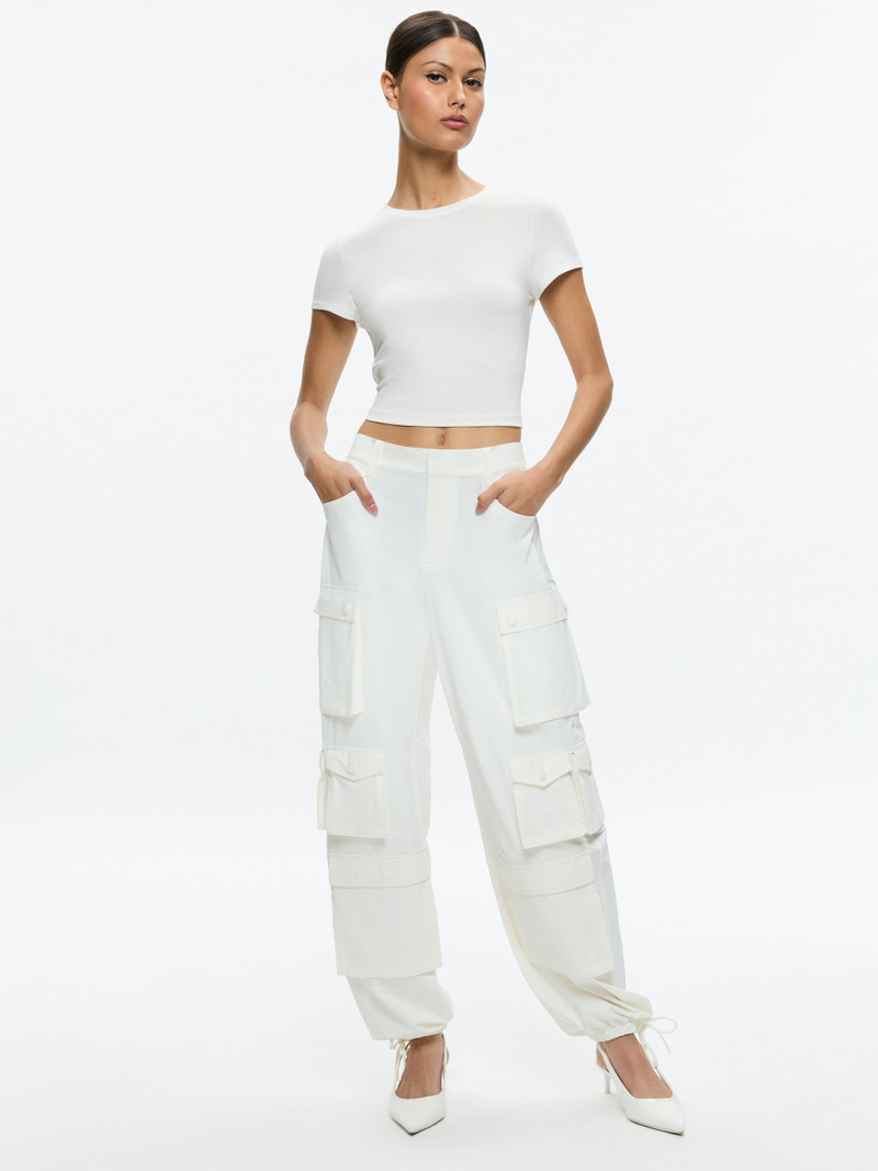OLYMPIA HIGH RISE ANKLE TIE CARGO PANTS 2