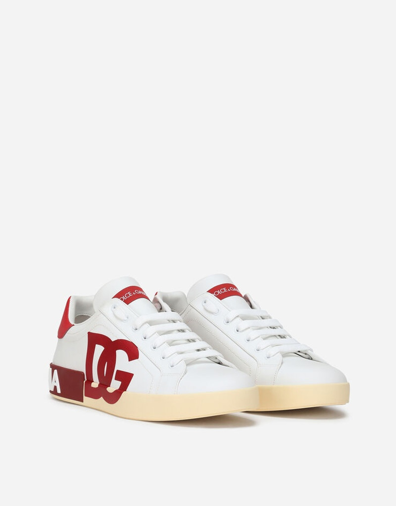 Dolce & Gabbana Calfskin Portofino sneakers with DG logo print outlook