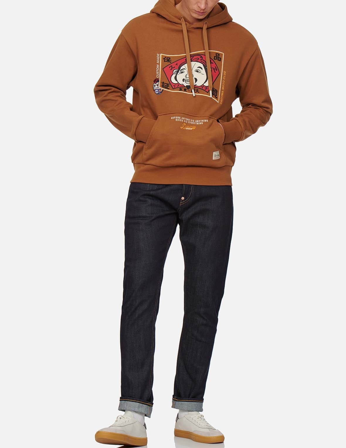 HOODED SWEATSHIRT WITH GODHEAD FLAG AND DARUMA EMBROIDERY - 7