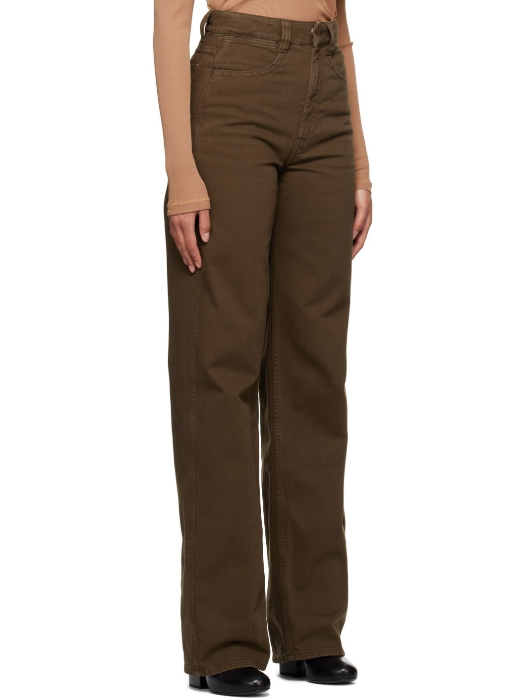 Brown Straight-Leg Jeans - 4