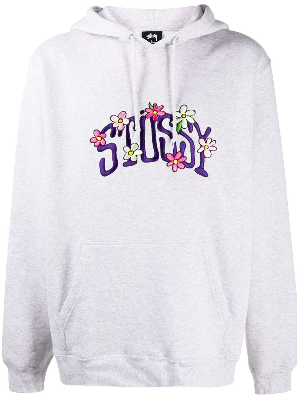 floral logo print hoodie - 1