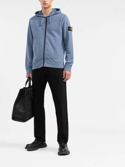 Stone Island Compass-patch zip-up hoodie outlook