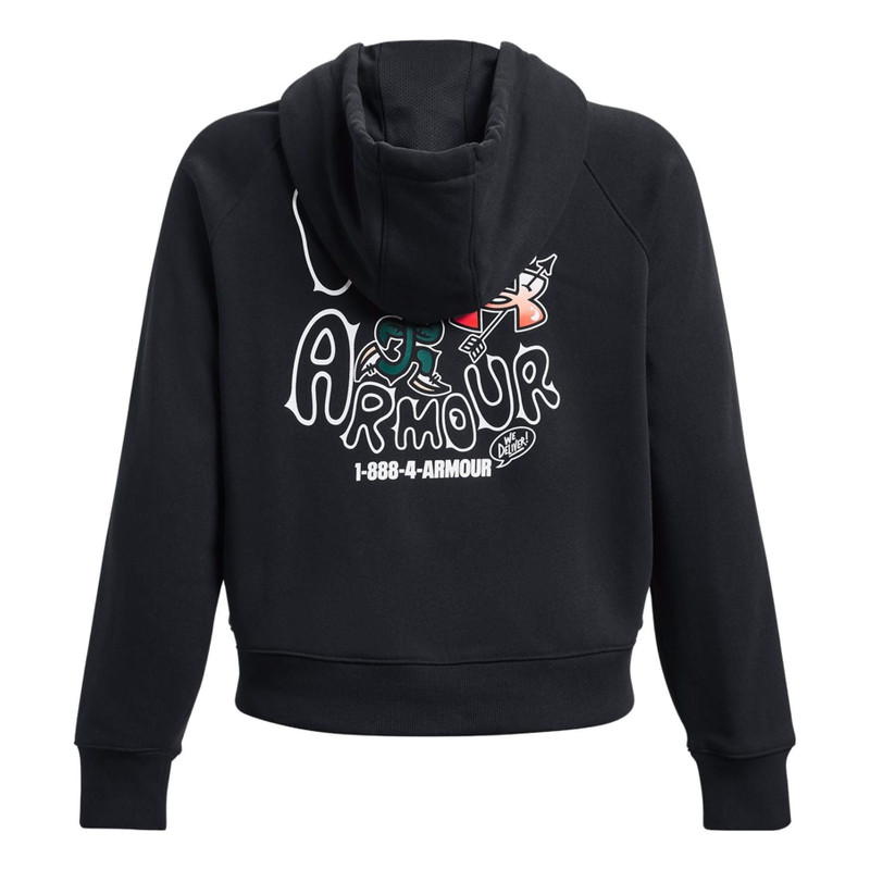 Under Armour (WMNS) Under Armour Heavyweight Terry Rose Hoodie 'Black' 1379834-001 outlook