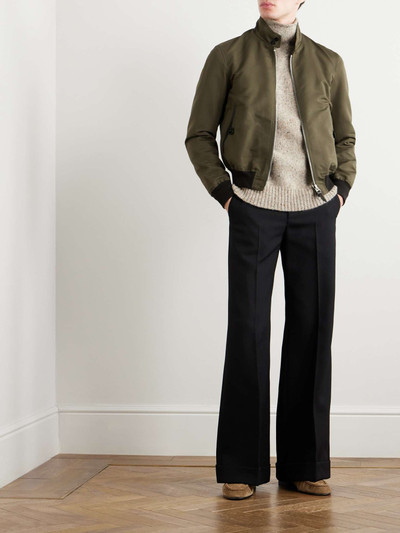 TOM FORD Leather-Trimmed Cotton and Silk-Blend Bomber Jacket outlook