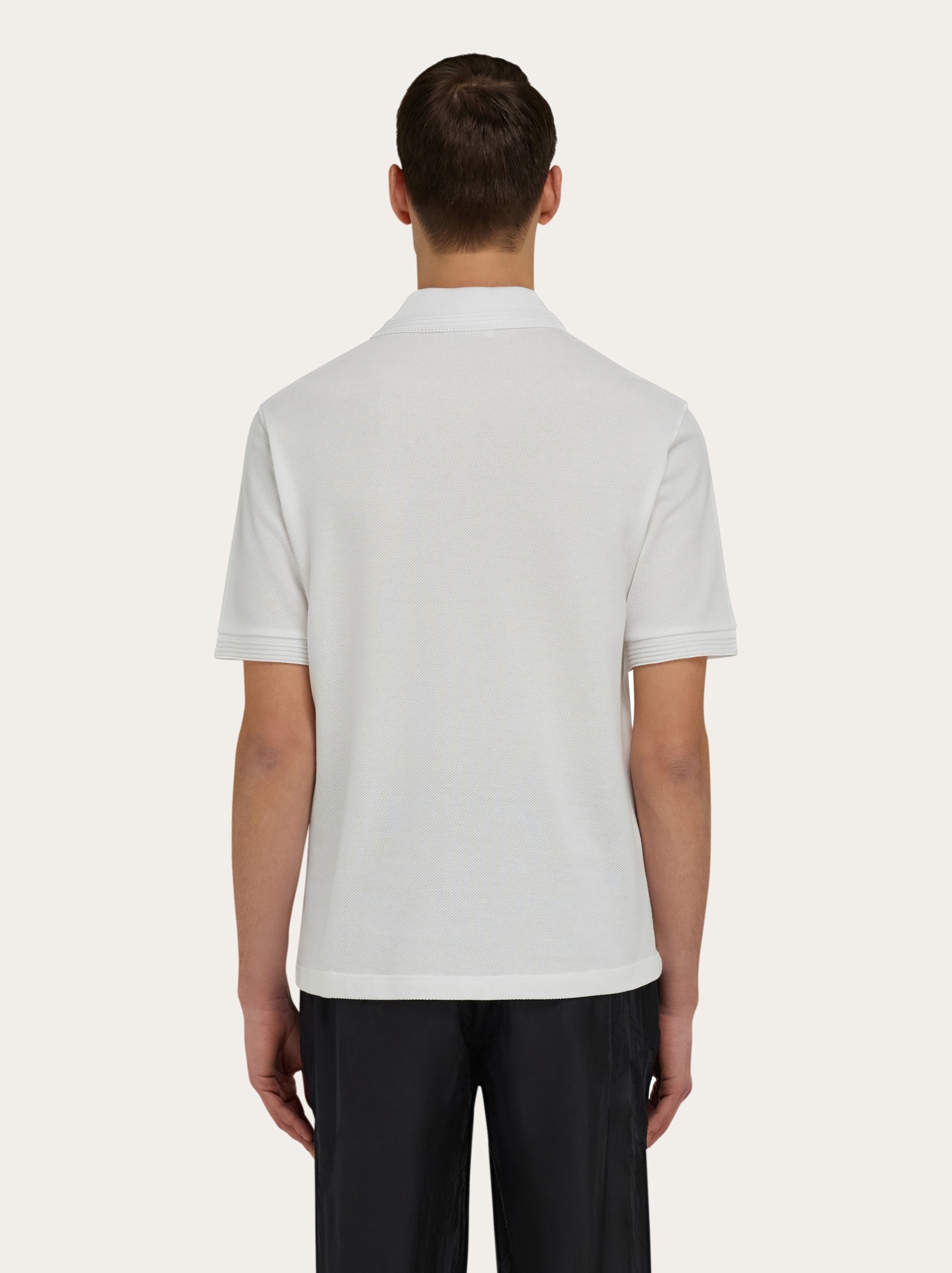 Cotton polo shirt with overlapping embroidery - 3