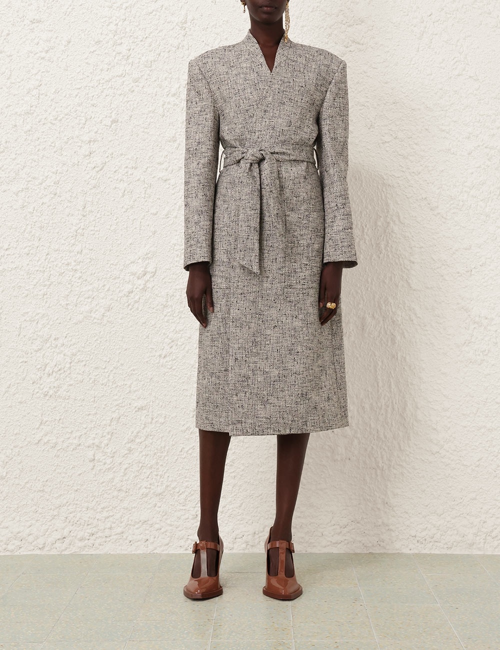 TRANQUILLITY COLLARLESS COAT - 2