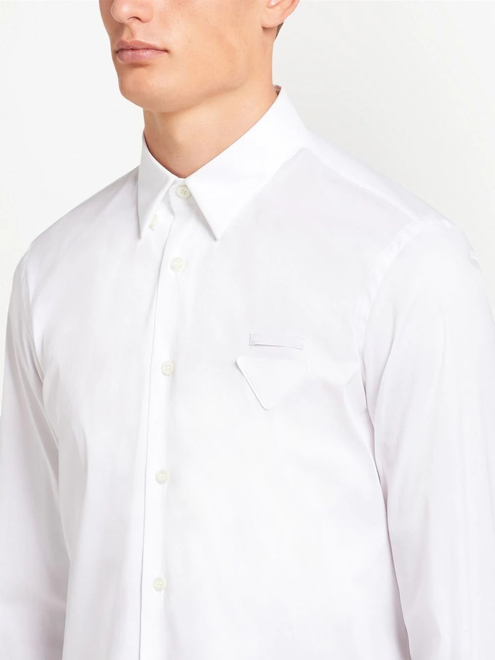 triangle-logo poplin shirt - 5