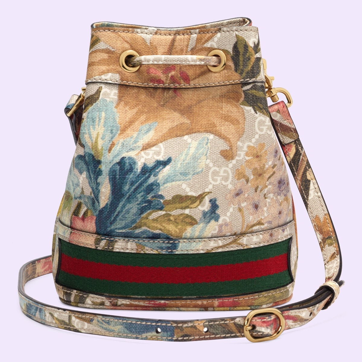 Ophidia GG Flora mini bucket bag - 6