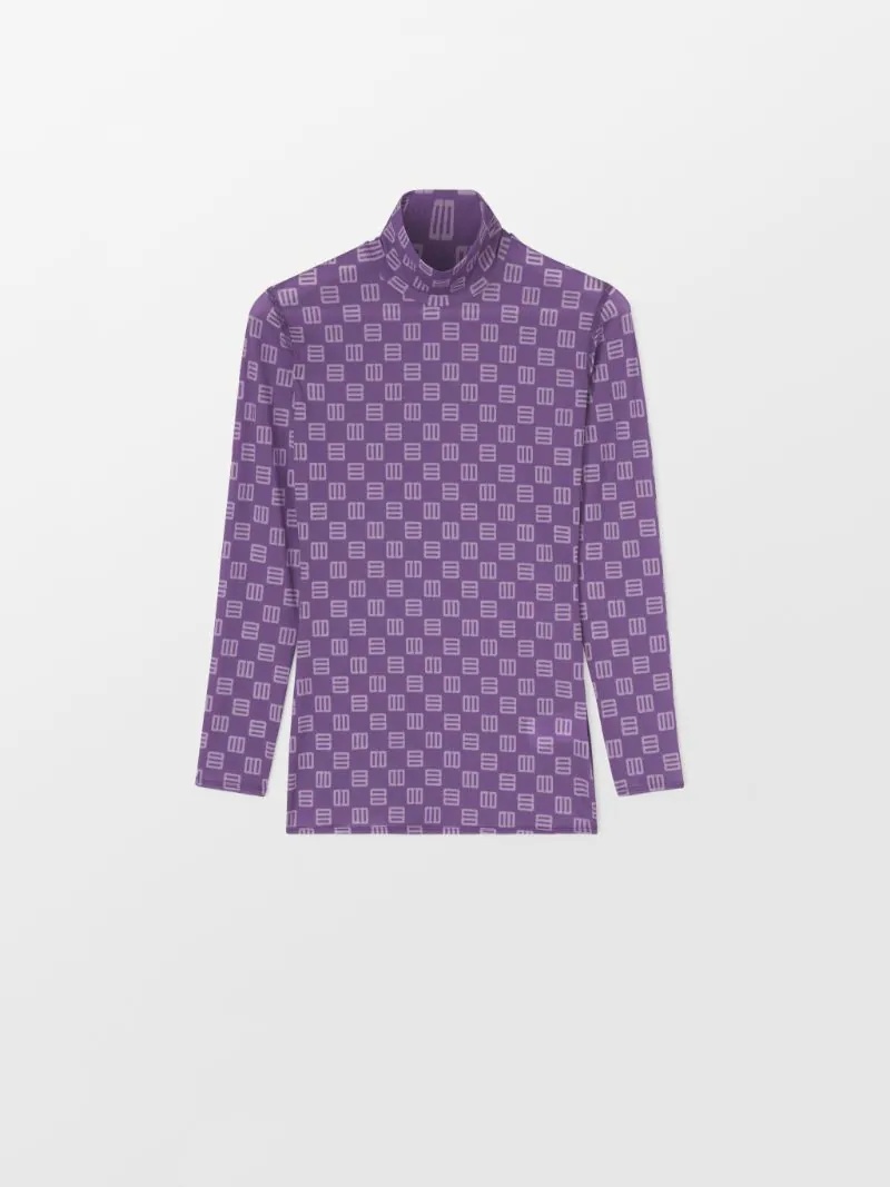 MONOGRAM FITTED TURTLENECK - 1