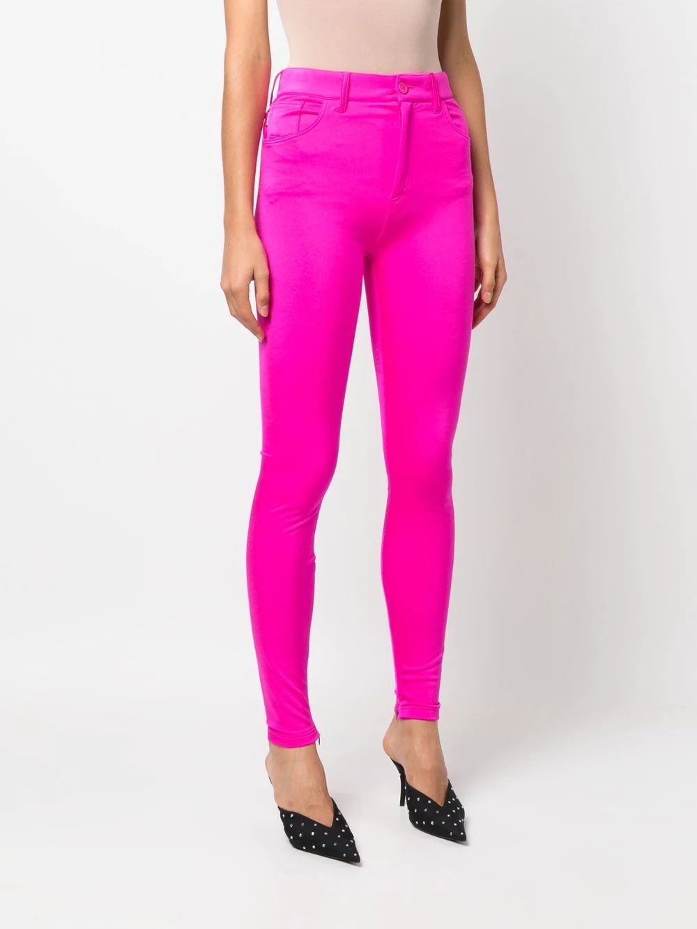 Satin Stretch high-waisted pants - 3