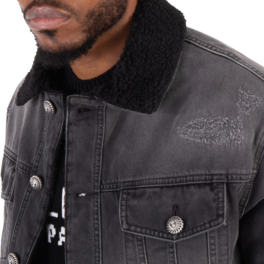 Balmain Shearling-Lining Denim Jacket - 2