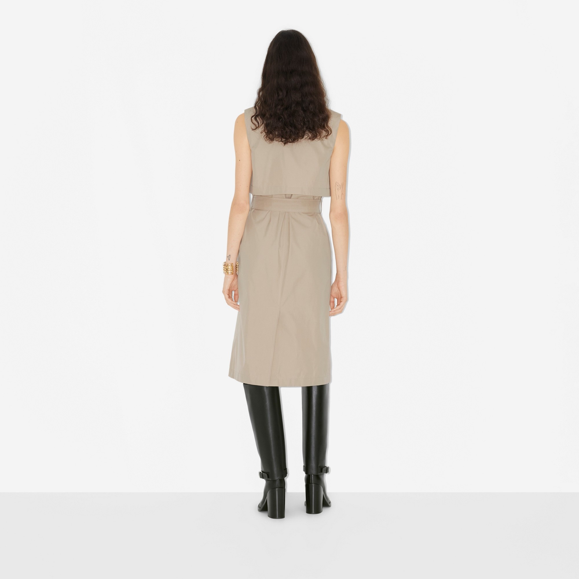 Cotton Blend Trench Dress - 4