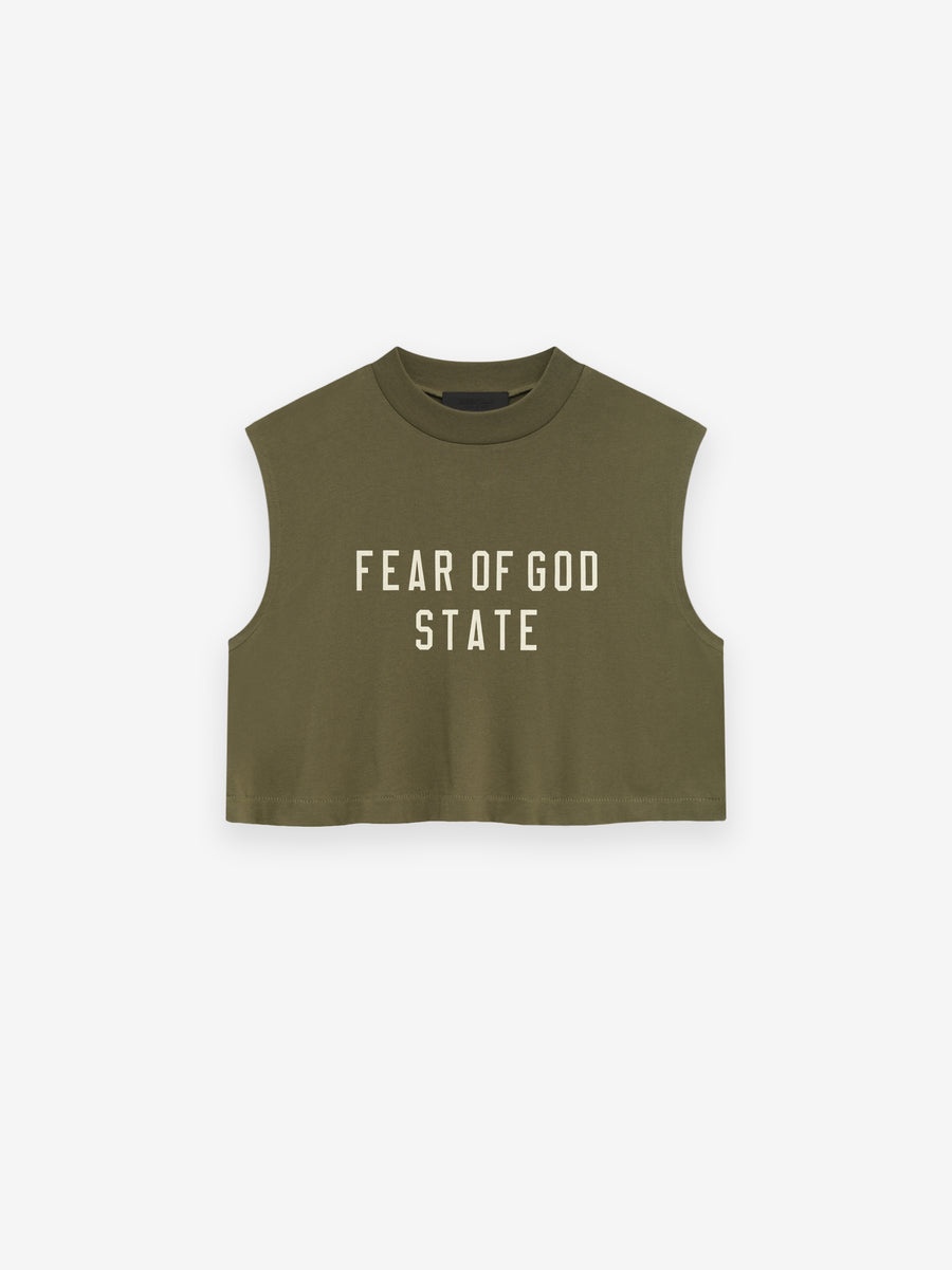 Womens Tri-Blend Cropped Muscle Tee - 1