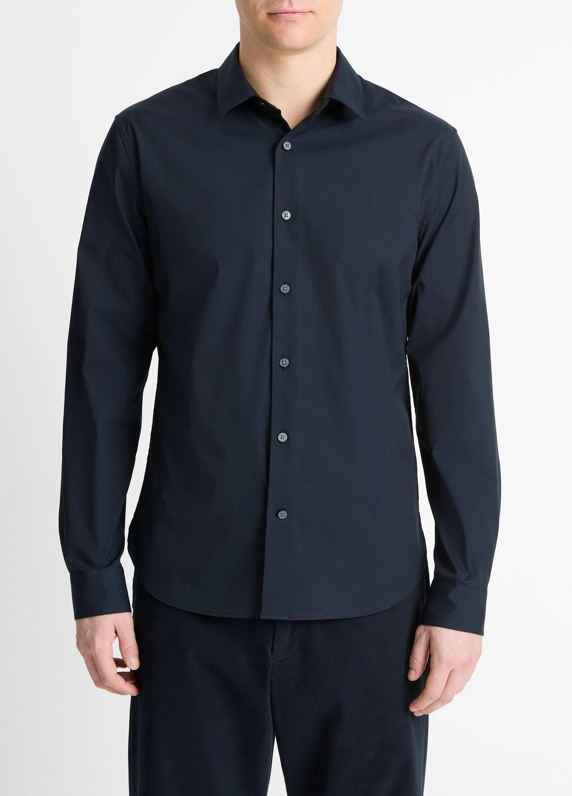 Stretch-Cotton Poplin Shirt - 1