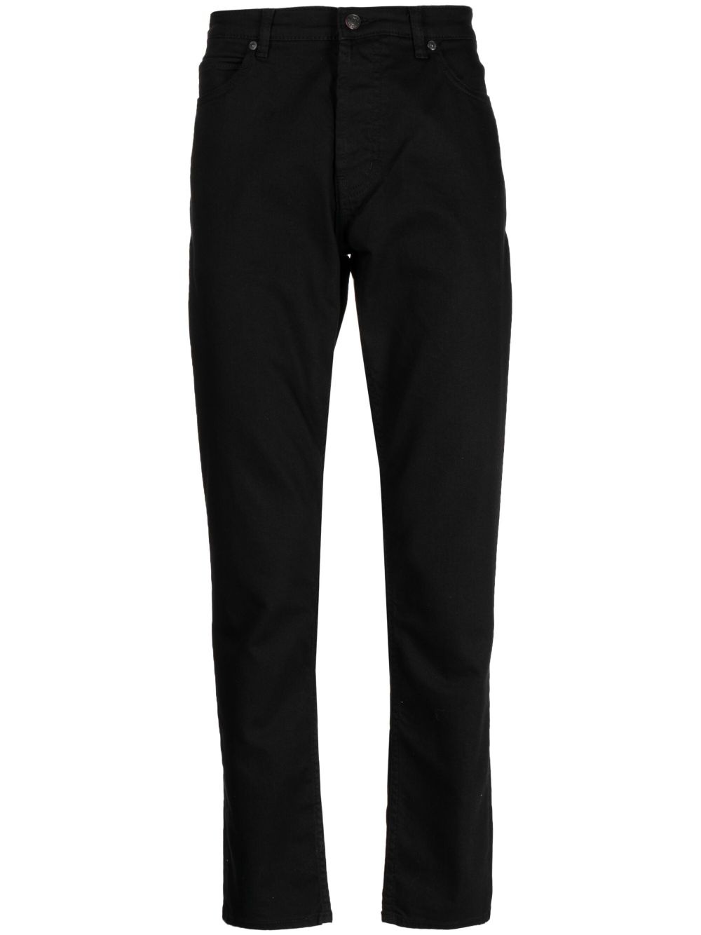 logo-patch stretch tapered jeans - 1