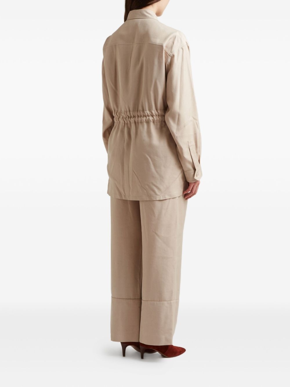 drawstring-waist jacket - 3