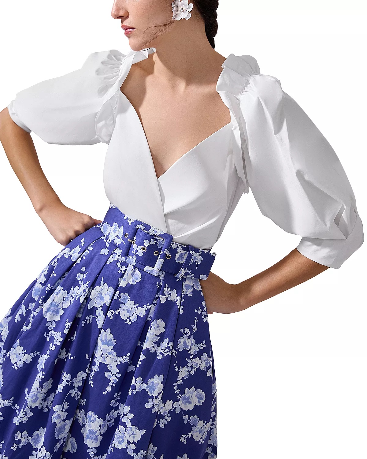 Floral Print Midi Skirt - 3