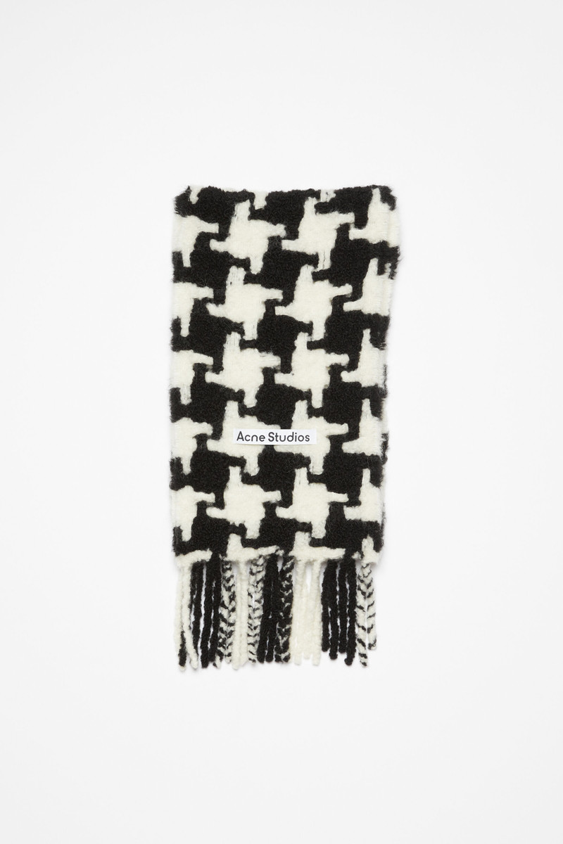Houndstooth 스카프 - 화이트 / 블랙 - 1