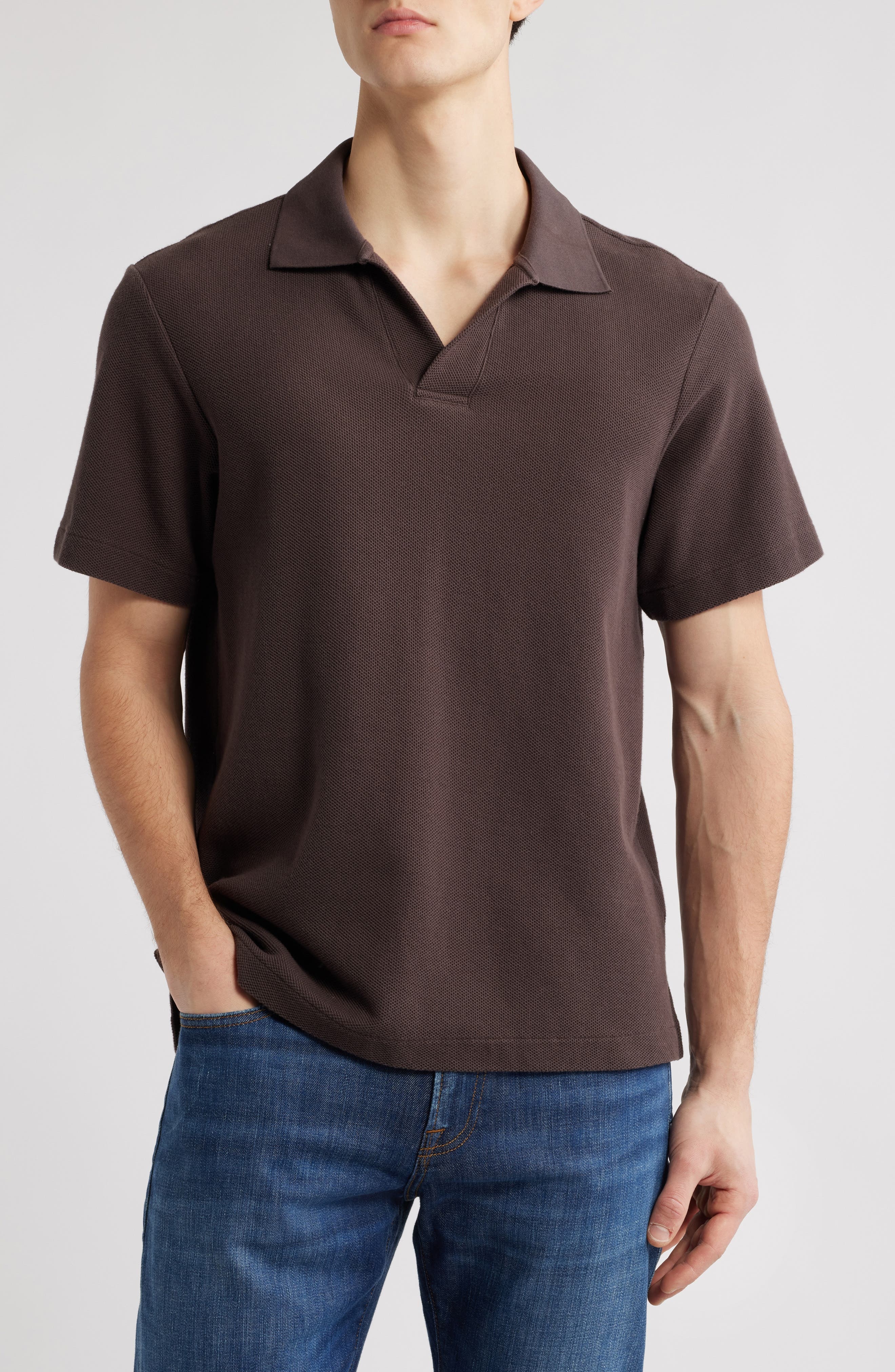 FRAME Jacquard Polo in Brown at Nordstrom - 1