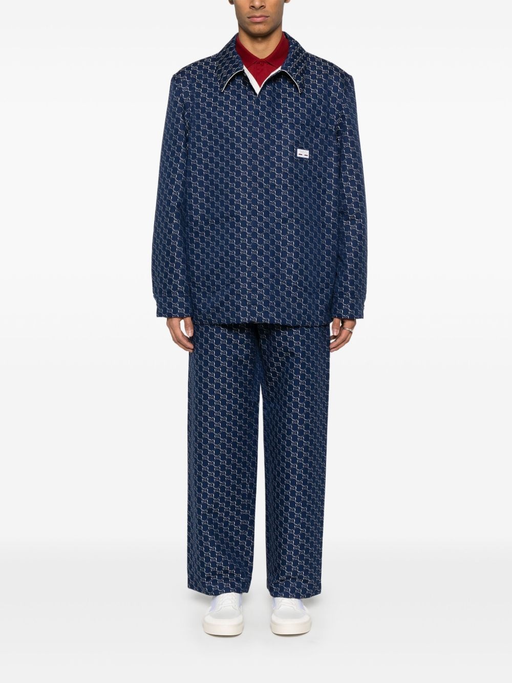 GG Shadow-jacquard cotton trousers - 2