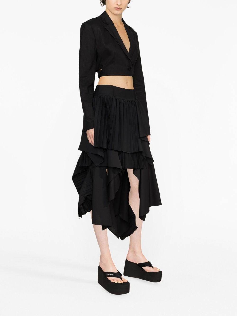 asymmetric pleated skirt - 3