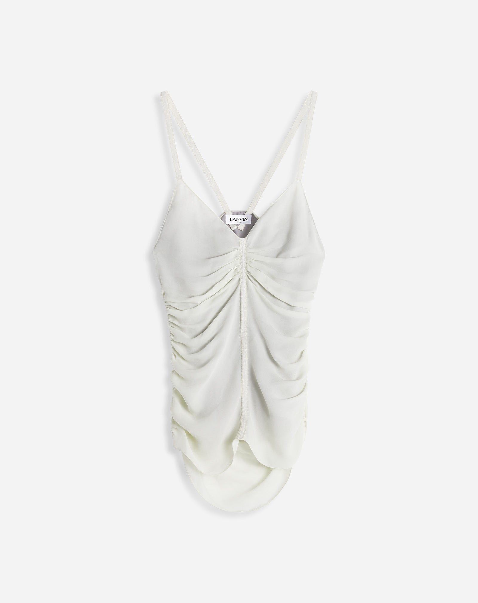 RUFFLED TANK TOP IN SILK GEORGETTE - 1