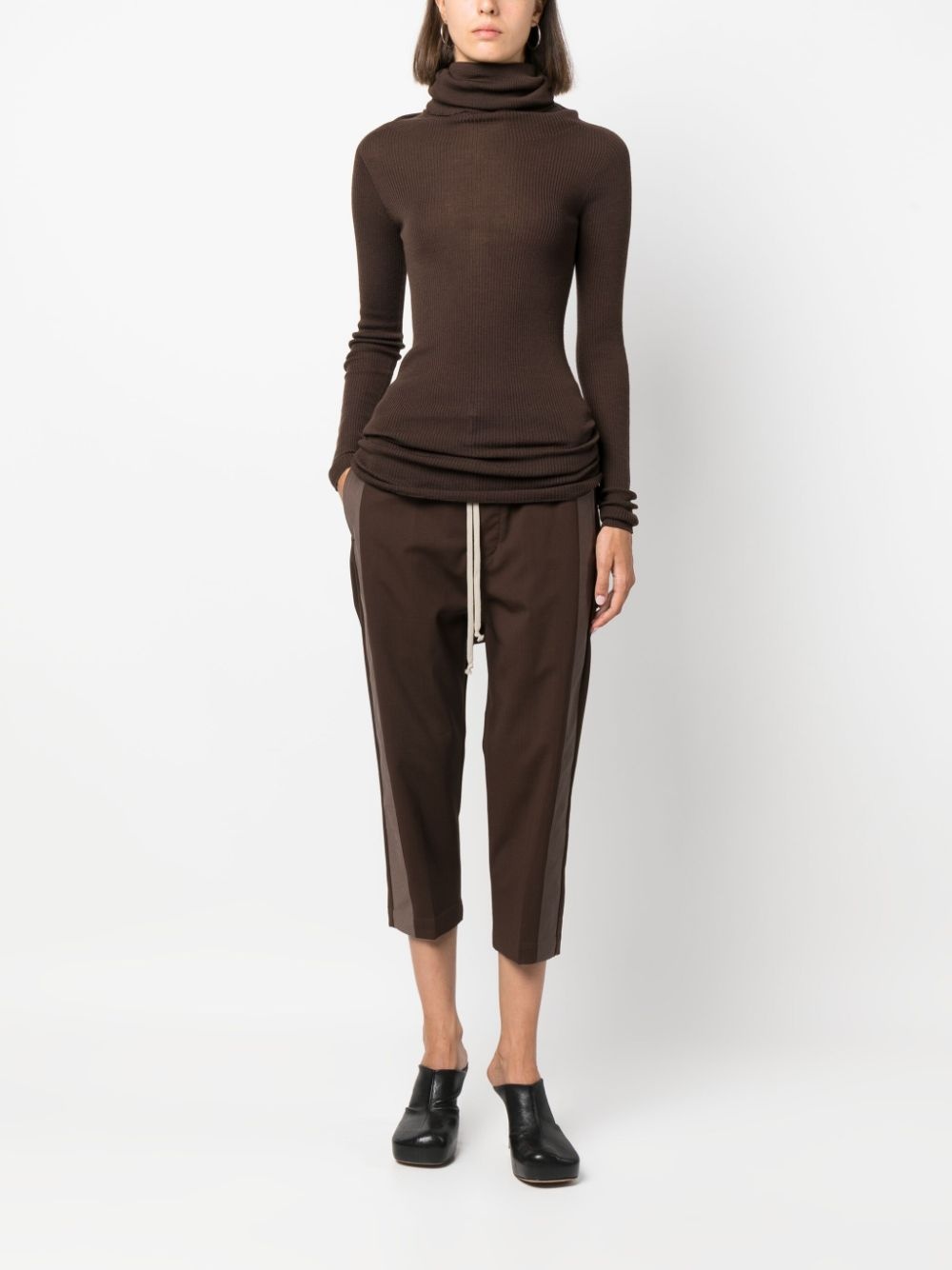 side-stripe cropped trousers - 2