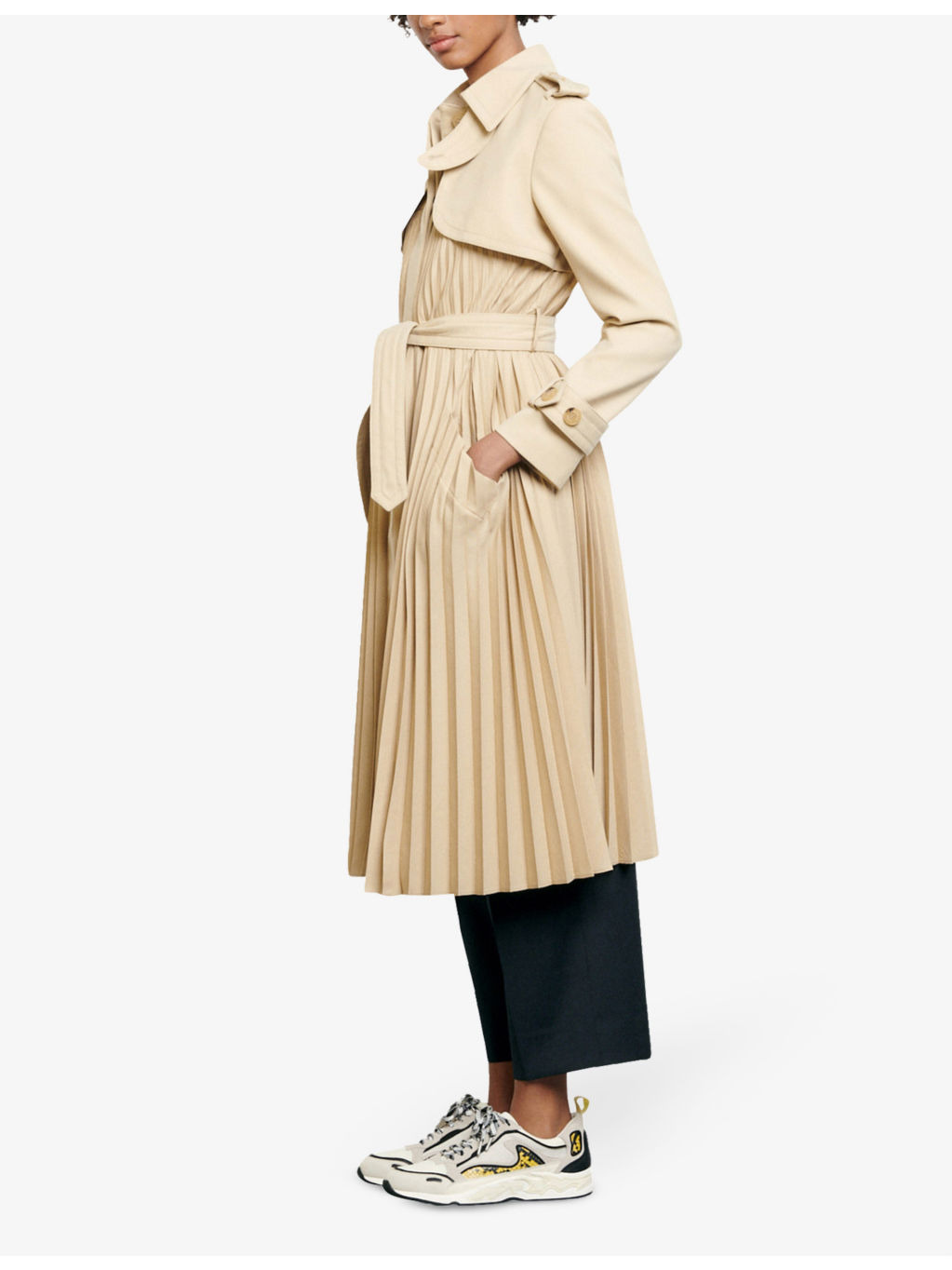 Vino belted satin-crepe coat - 4
