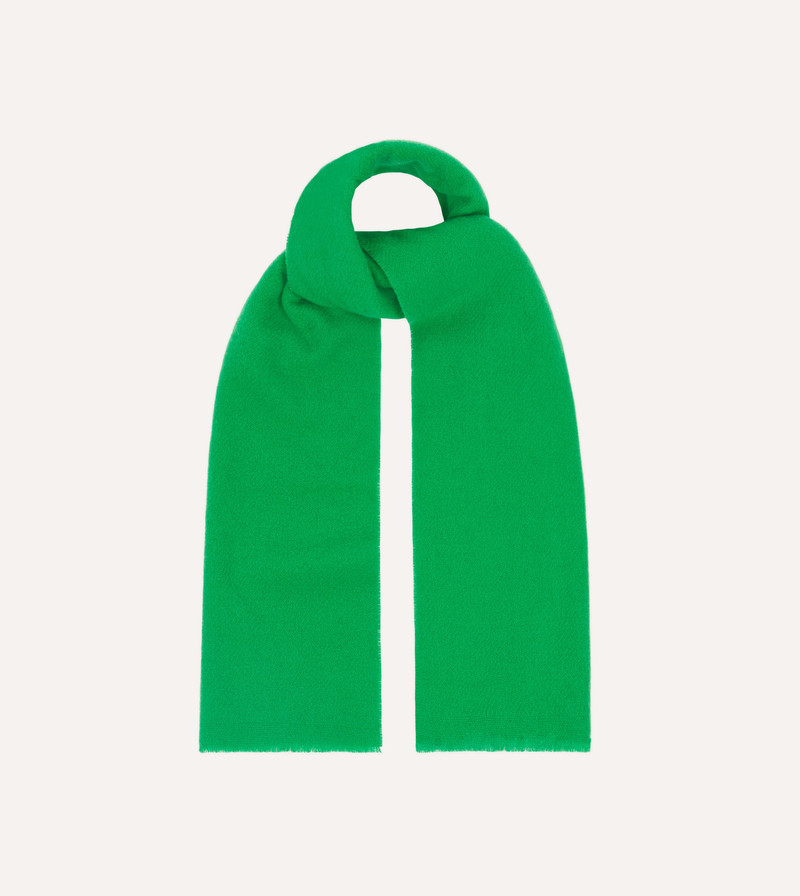 Green Solid Wool Scarf 4