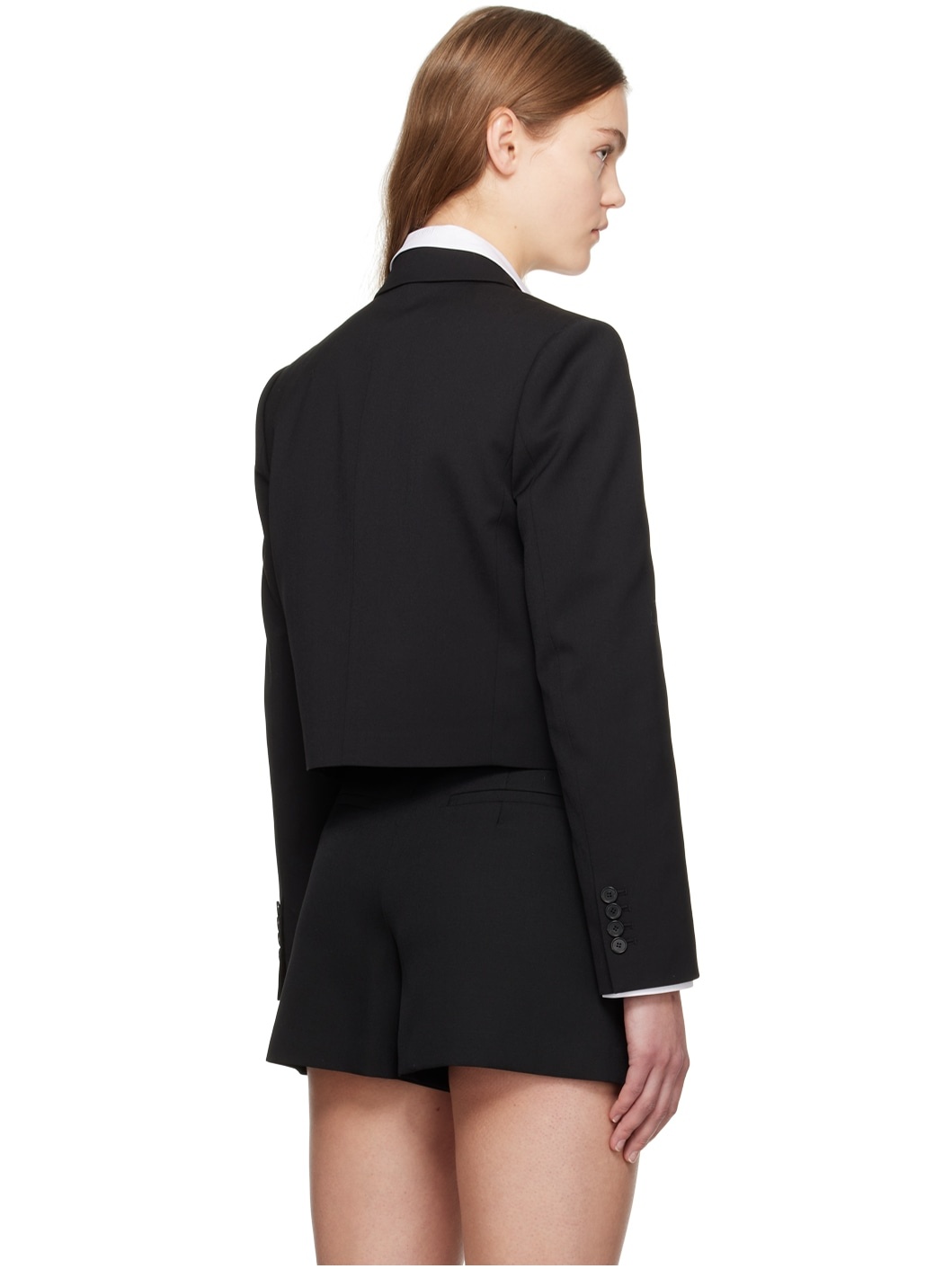 Black Cropped Blazer - 3