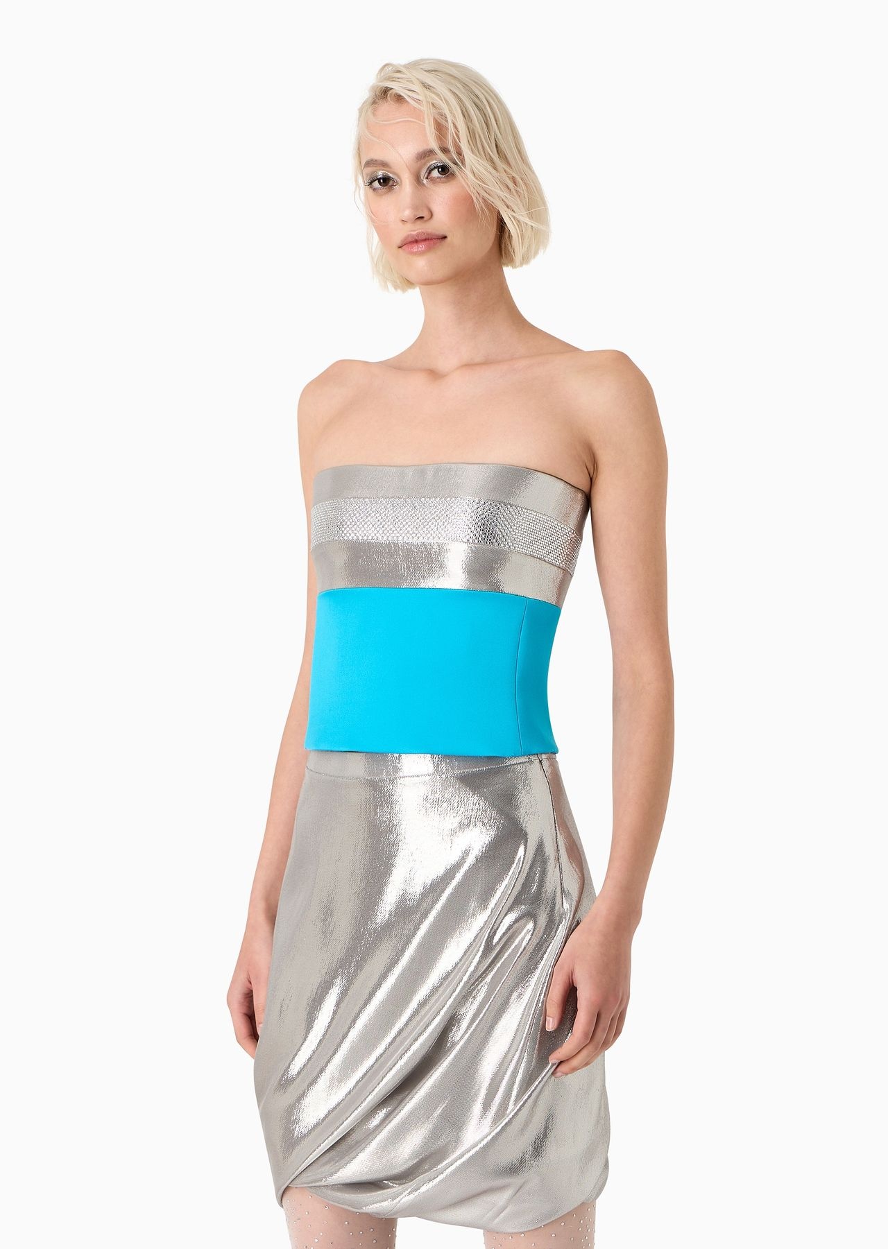 Embroidered bandeau bustier top - 2