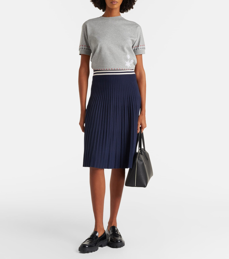 Thom Browne Embroidered cotton jersey T-shirt outlook