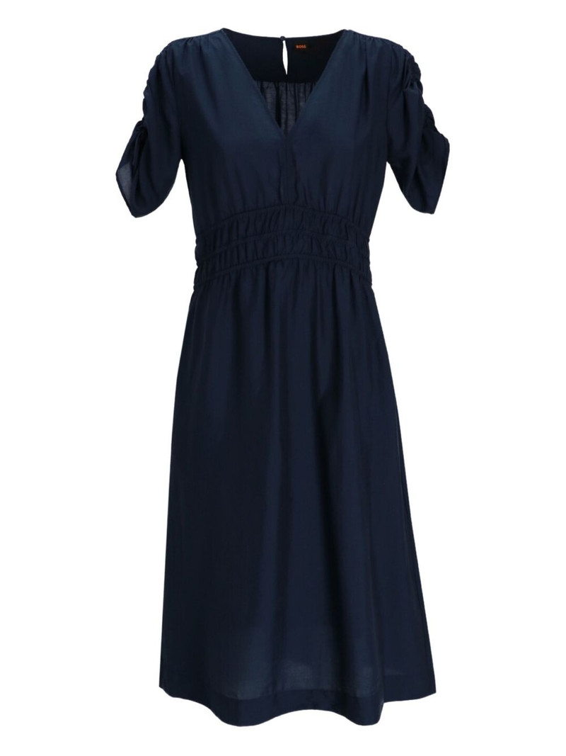 puff-sleeve midi dress 1