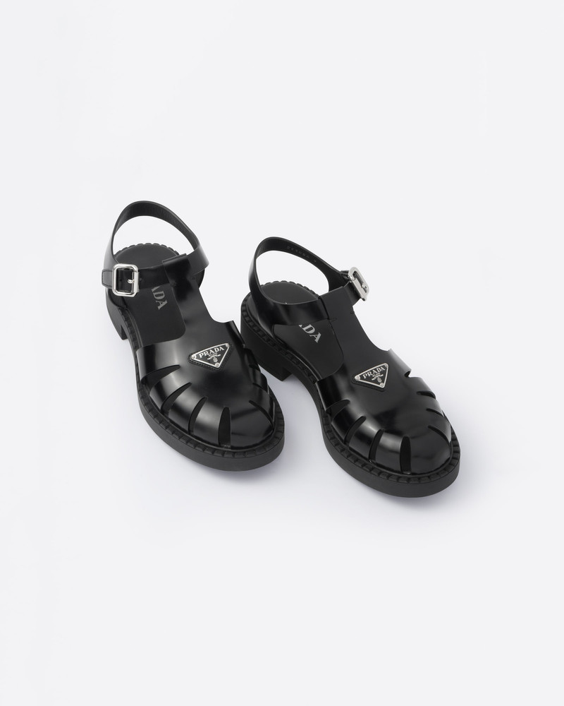 Brushed leather fisherman sandals 4