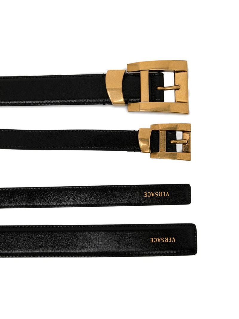 VERSACE double-strap leather belt outlook