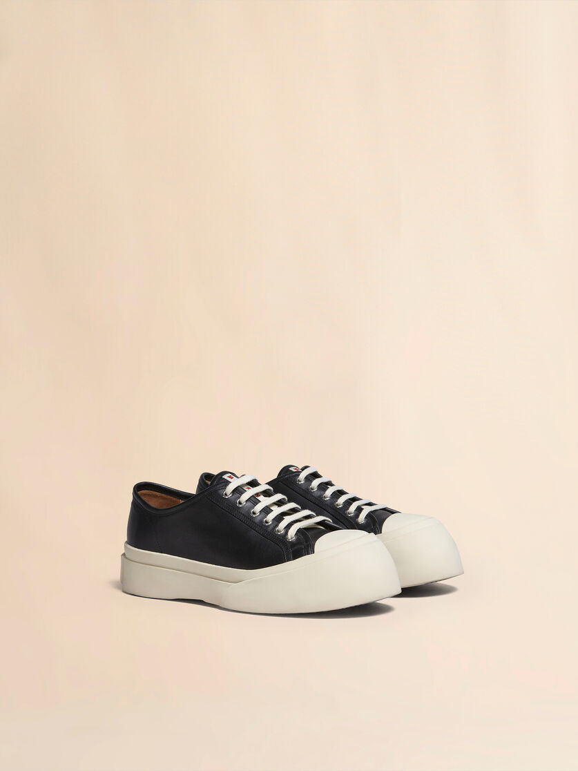 BLACK NAPPA LEATHER PABLO LACE-UP SNEAKER - 2