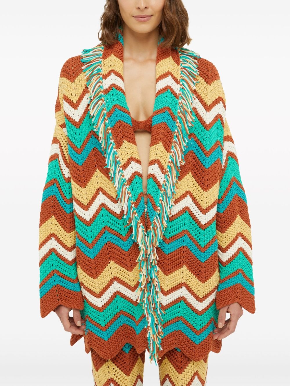 Kaleidoscopic chevron knit cardigan - 5