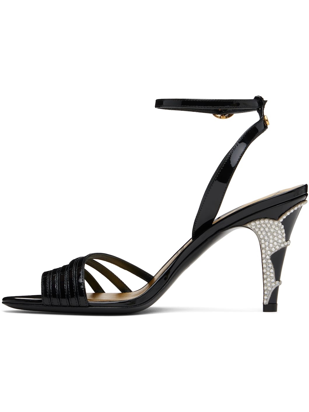Black Ladycrush Patent Leather Heeled Sandals - 3