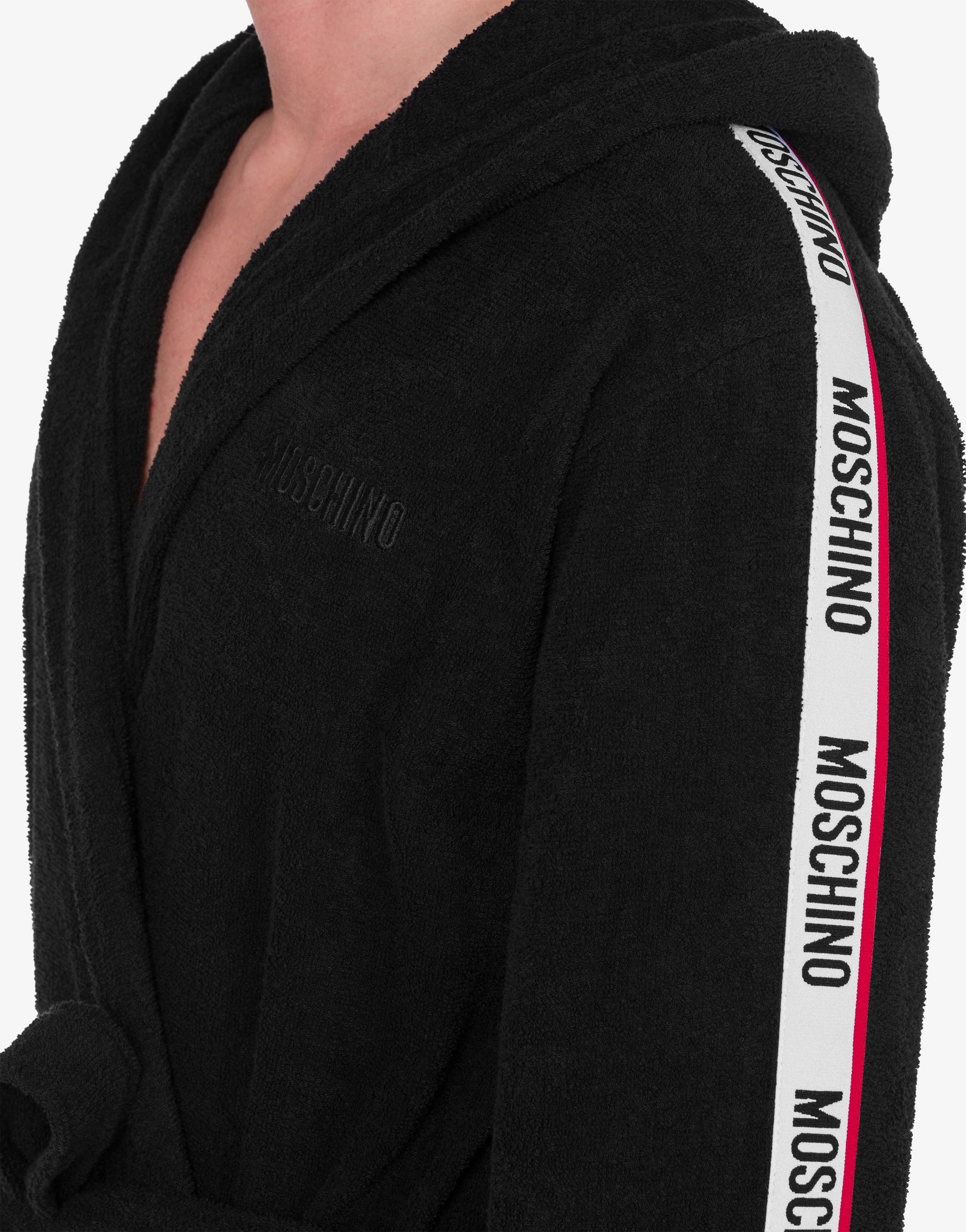 LOGO TAPE TERRY CLOTH BATHROBE - 4