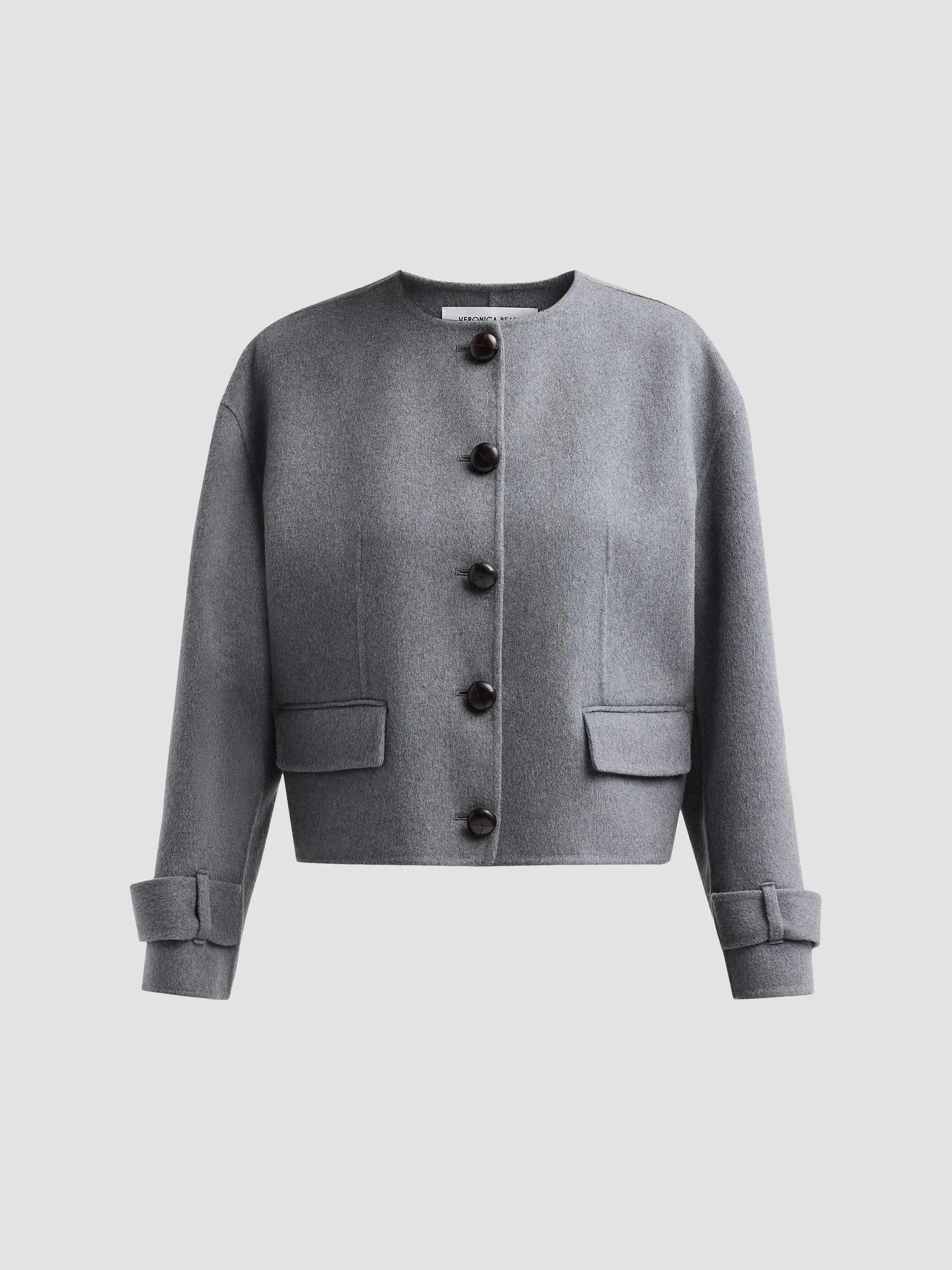 Women's Elaris Virgin Wool-Blend Crop Jacket - Medium Heather Grey - 1