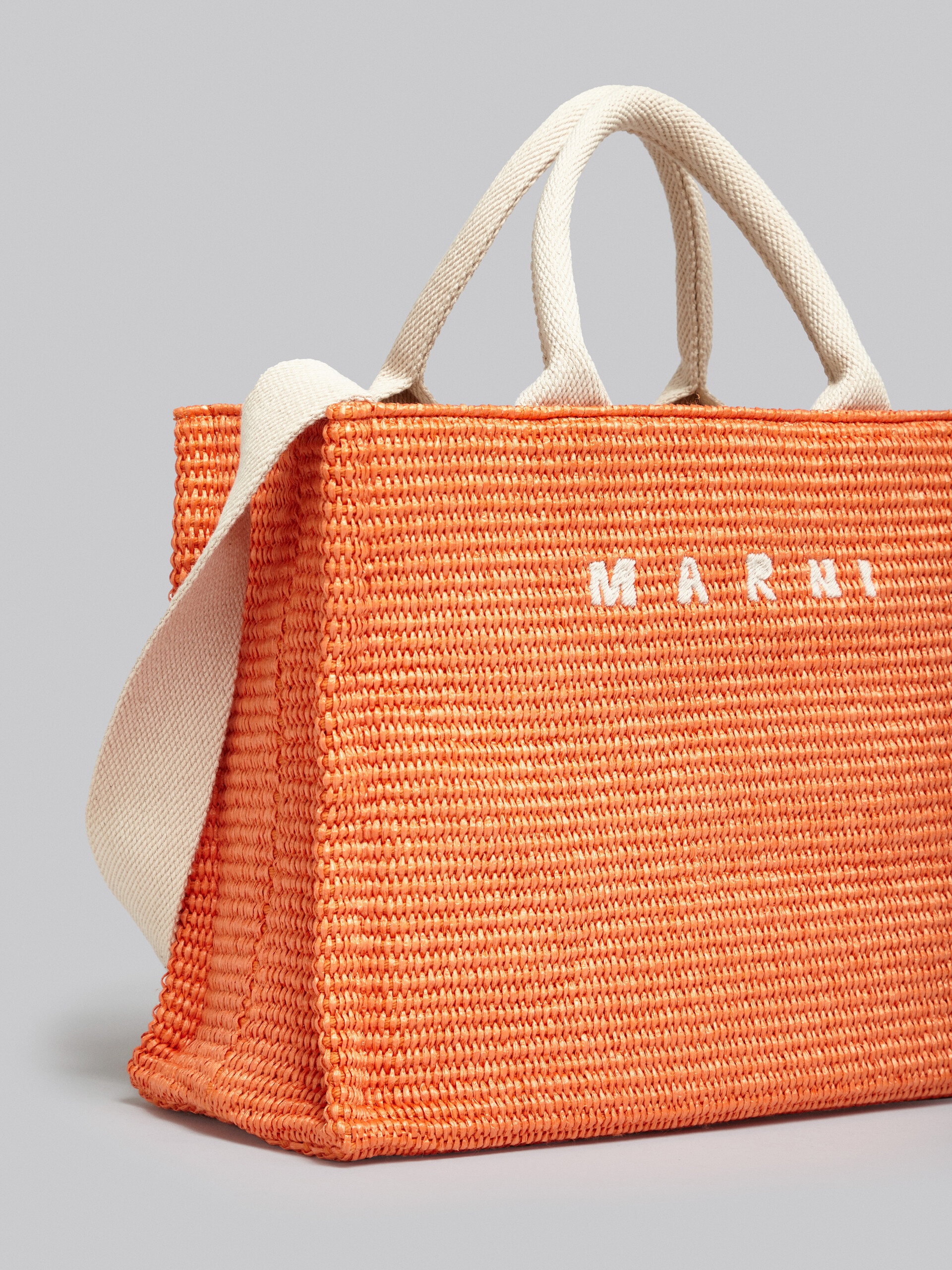 ORANGE RAFFIA SMALL TOTE BAG - 5
