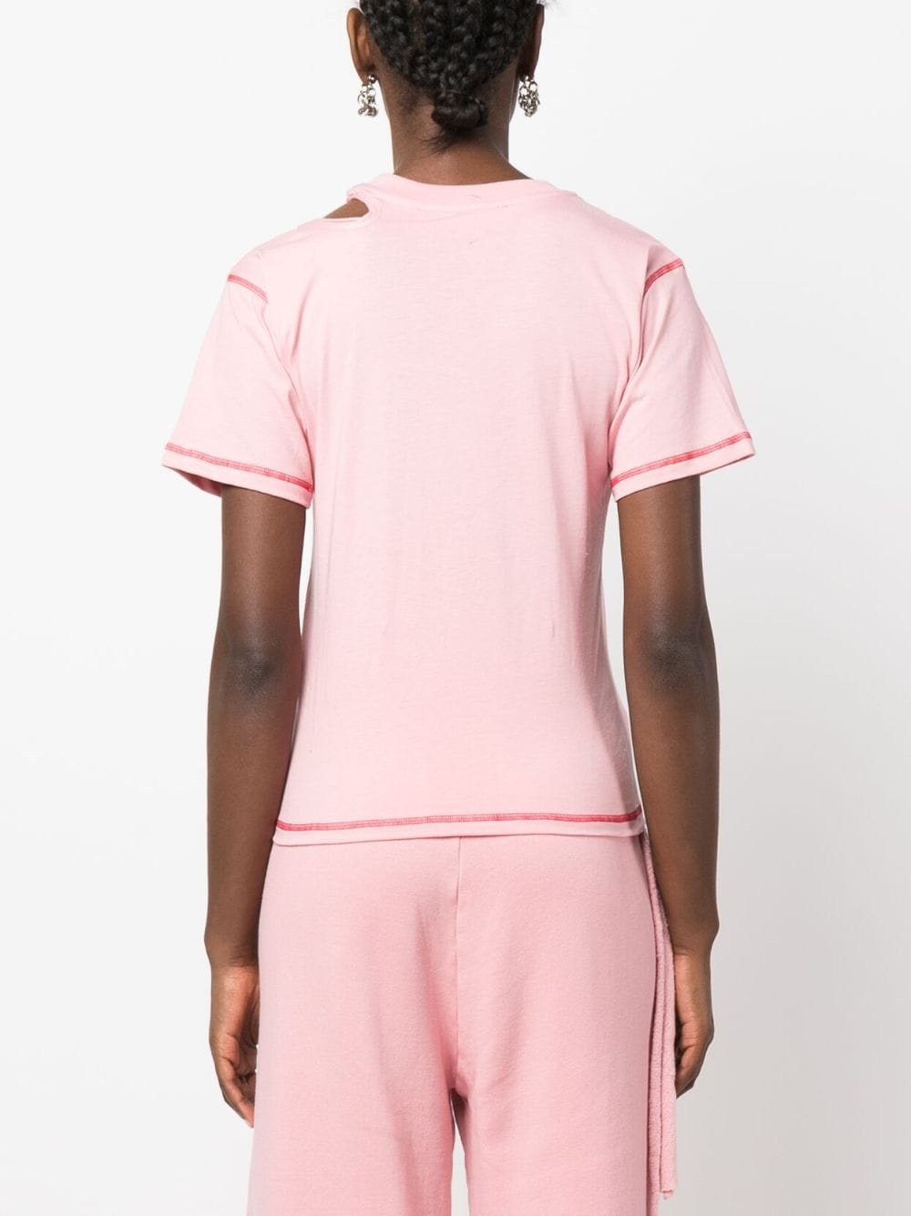 cut-out detail organic cotton T-shirt - 4