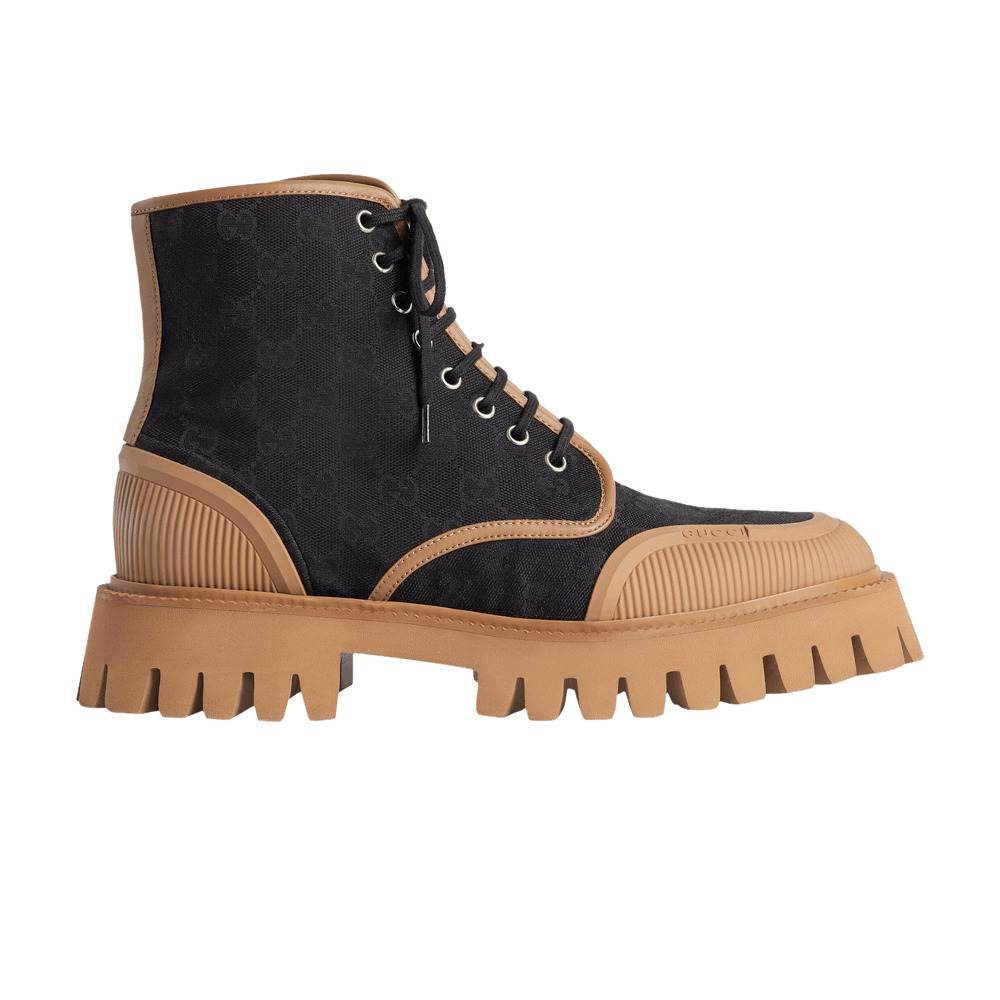 Gucci Lace Up Boot 'Maxi GG - Black Koi Beige' - 1